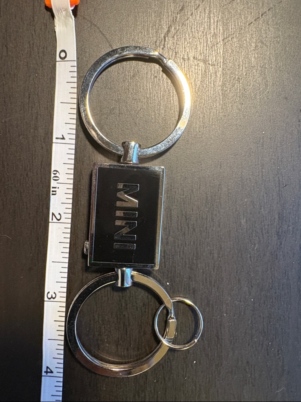 MINI Branded Black Metal Key & Card Holder Keychain